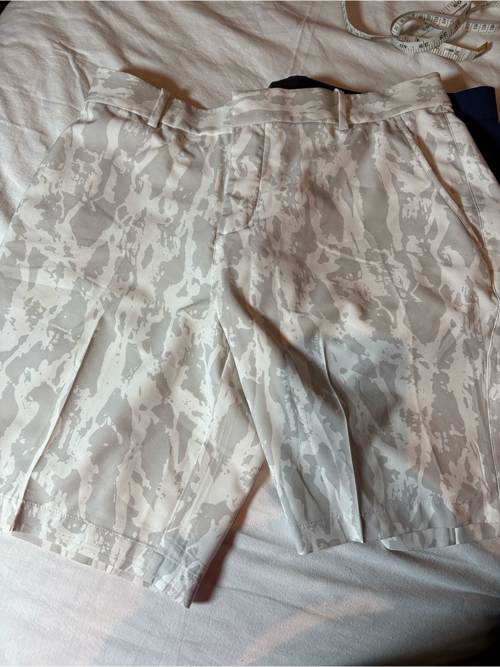 Nike White Dri-FIT Standard Fit Shorts with Black Waistband